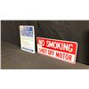 Image 2 : SELF-SERVICE 12" X 15" PUMP SIGN AND NO SMOKING DOUBLE FACED 20" X 9" SIGN