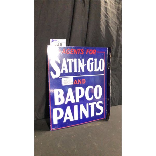 SATIN-GLOW HEAVY GAUGE 23" X 18" PORCELAIN DOUBLE SIDED SIGN