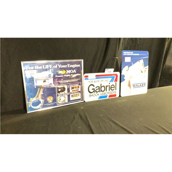 3 ASSORTED GABRIEL, WALKER AND BG MOA SIGNS
