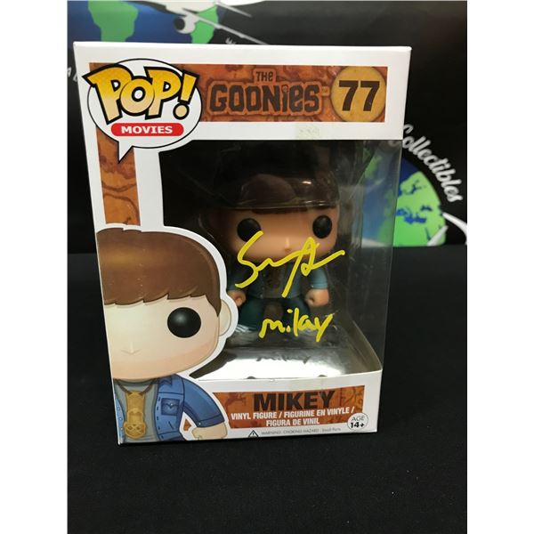 SEAN ASTIN SIGNED GOONIES FUNKO POP INSCRIBED "MIKEY" WWOC COA