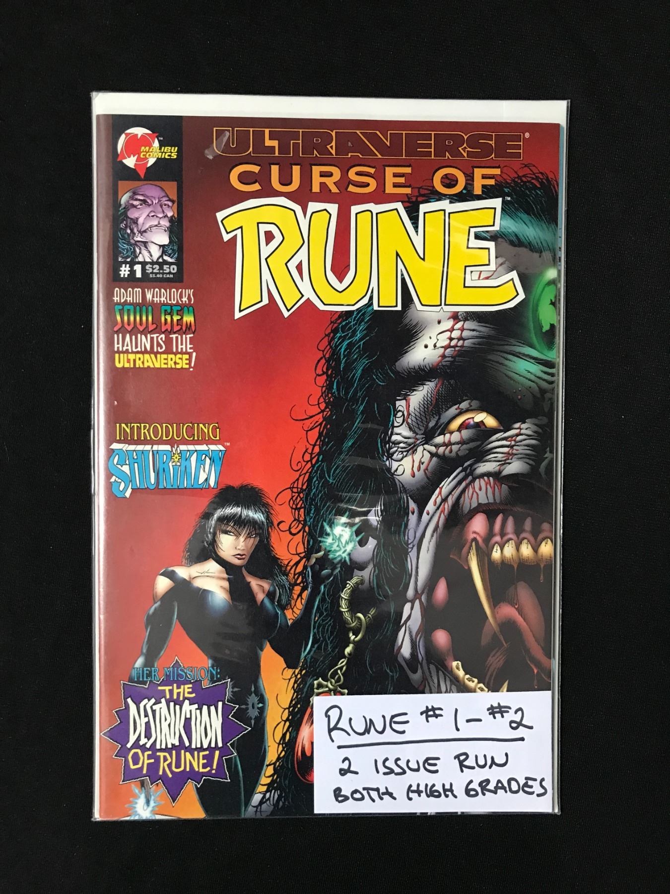 DC COMICS RUNE NO. 1 AND 2 COMIC LOT