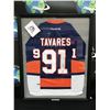 Image 1 : JOHN TAVARES SIGNED AND CUSTOM FRAMED NY ISLANDERS JERSEY (AJ COA)
