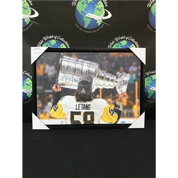 KRIS LETANG SIGNED 20 X 29 CANVAS (FRAMEWORTH COA)