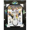 Image 1 : KRIS LETANG AND SIDNEY CROSBY SIGNED 20 X 29 CANVAS (FRAMEWORTH COA)