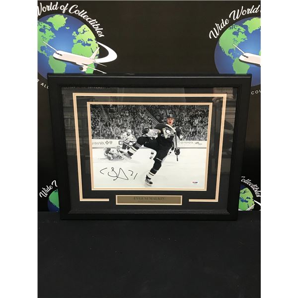 EVGENI MALKIN SIGNED AND CUSTOM FRAMED 16 X 20 DISPLAY (PSA COA)
