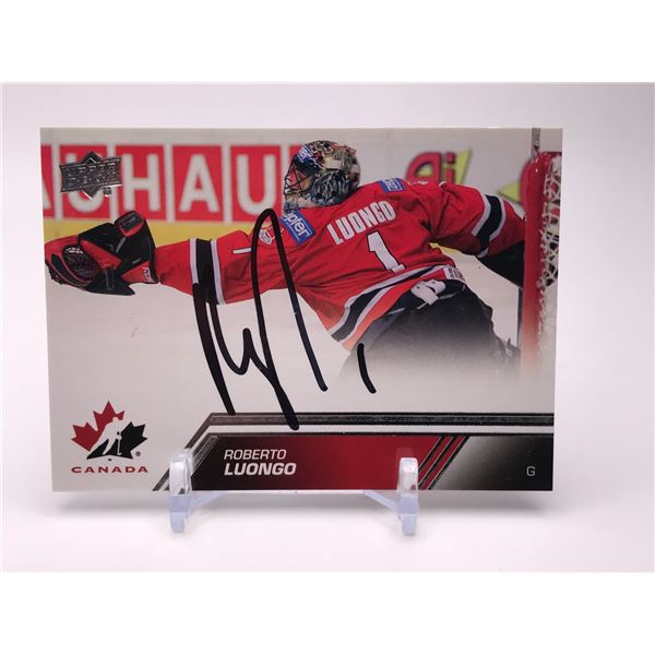 ROBERTO LUONGO SIGNED UPPER DECK TEAM CANADA TRADING CARD