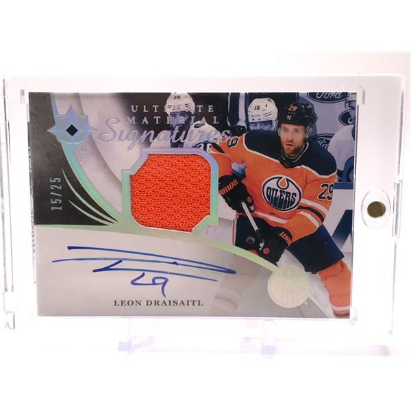 2020-21 UPPER DECK ULTIMATE COLLECTION LEON DRAISAITL ULTIMATE SIGNATURES 15/25