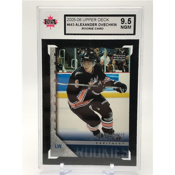 2005-06 UPPER DECK ALEXANDER OVECHKIN YOUNG GUNS ROOKIE CARD (KSA 9.5)