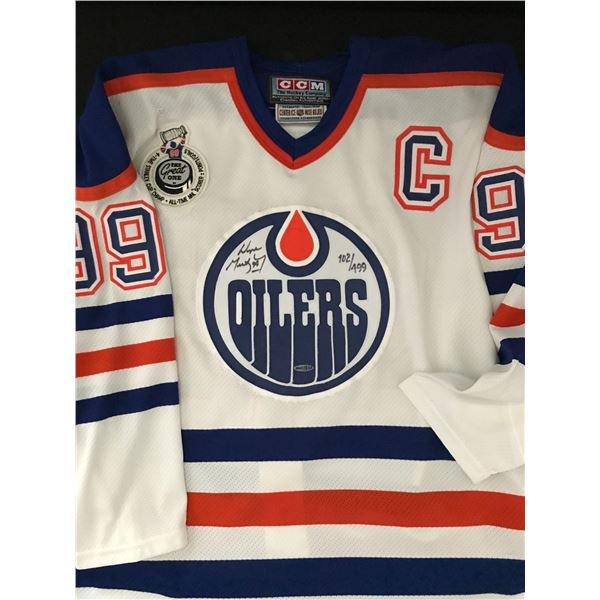 WAYNE GRETZKY SIGNED LTD. EDITION EDMONTON OILERS CC, JERSEY (UD HOLO)