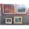 Image 1 : LOT DE 4 PEINTURES SUR TOILE ENCADRE