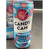 Image 2 : Candy Can-Bubblegum Sparkling Bubble Gum Zero Sugar Drink (12 x 330ml)