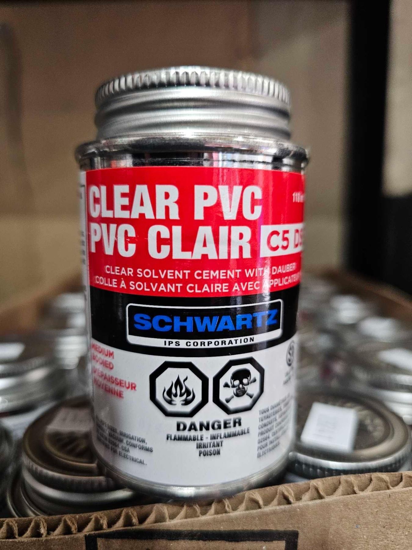 Solvent Cd Clear PVC CD 5S Clear Solvent Cement with Dauber 24x118ml
