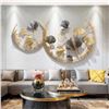 Image 2 : 3D Leaves Metal Wall Art Decor, Large Wall Hanging Sculpture for Indoor Outdoor Home Bedroom Living 