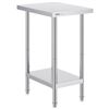 Image 1 : VEVOR Stainless Steel Prep Table, 24 x 18 x 34 Inch, Heavy Duty Metal Worktable with 3 Adjustable He