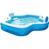 Image 1 : Member's Mark Family Pool 120"L x 110"w x 18"H 10 Feet Long 2 Inflatable Seats with Backrests.