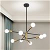 Image 1 : Modern 8-Light Chandelier Gold & Black Sputnil Style