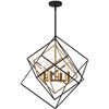 Image 1 : artika Harmonium 4-Light Chandelier, Adjustable Black and Gold Geometric Pendant Light, Industrial M