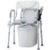 Image 1 : ELENKER 4-in-1 Raised Toilet Seat with Armrests and Backrest, Bedside Commode Chair, Adjustable Toil