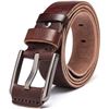 Image 1 : HYHZ 100% Italian Cow Leather Belt Men,Anti-Scratch Buckle Waist Strap,Casual&Sports Size 42-46