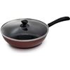 Image 1 : SUPOR PC30S3W 30cm Non-Stick Wok with SS Lid, Small, Red