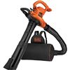 Image 1 : BLACK+DECKER Leaf Blower Vacuum Back Pack and Mulcher, Power Boost up to 250 MPH, 400 CFM, Corded (B