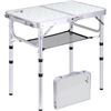 Image 1 : Sportneer Small Folding Table 2ft, 3 Adjustable Height Folding Camping Table with Mesh Layer Portabl