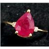 Image 2 : 10K Yellow Gold Natural Ruby(1ct) Diamond(0.01ct) Ring (~Size 6.5)(~weight 1.6g), Appraised Retail $
