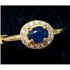 Image 1 : 10K Yellow Gold Natural Sapphire(0.4ct) Diamond(0.12ct) Ring (~Size 7) (~weight 2.02g), Made in Cana