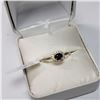 Image 4 : 10K Yellow Gold Natural Sapphire(0.4ct) Diamond(0.12ct) Ring (~Size 7) (~weight 2.02g), Made in Cana