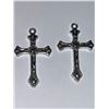Image 1 : NEW Sterling Silver Carved Cross Pendants - LOT of 2