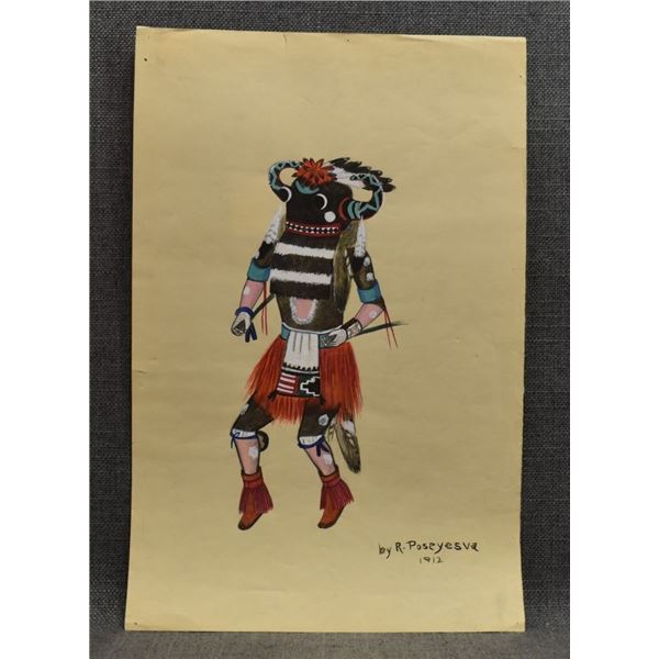 HOPI PAINTING (RAYMOND POSEYESVA)