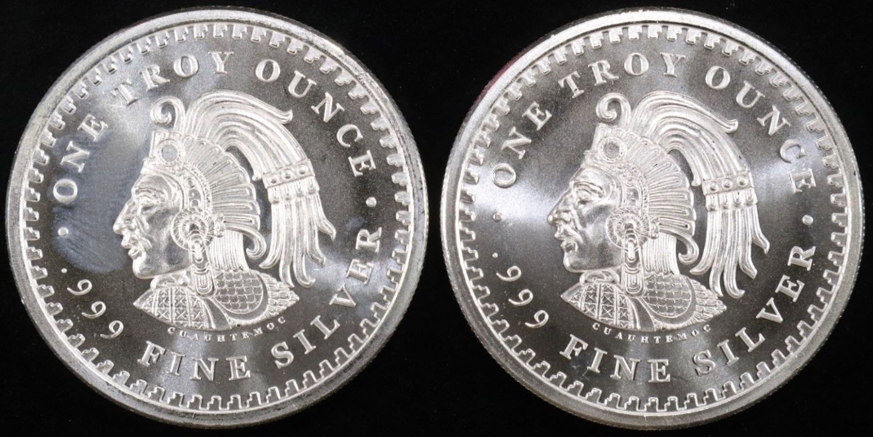 (2) 1 OZ .999 SILVER AZTEC CALENDAR ROUNDS