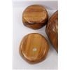 Image 5 : (5) Carved Wooden Bowls- Made In Hong Kong