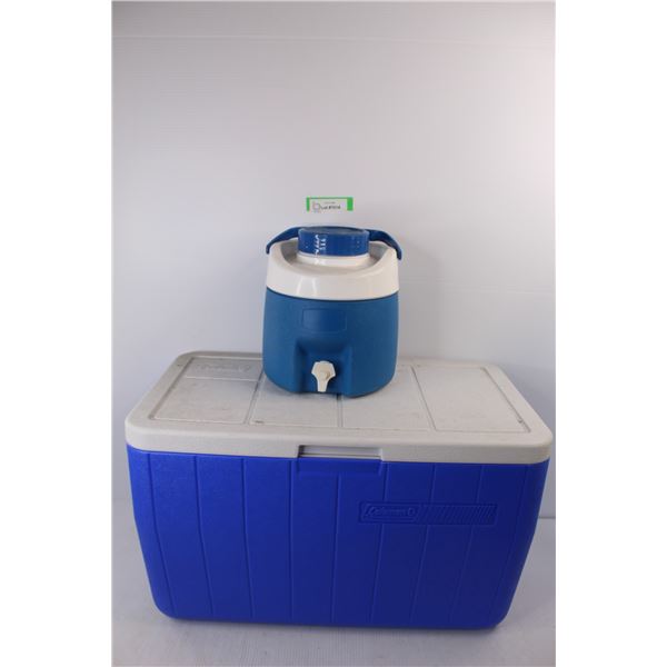 Coleman Cooler- 24'' x 13'' x 14'', Thermos Water Dispenser