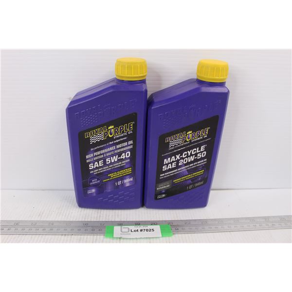 (2) New Unopened Jugs Of Royal Purple High Performance Motor Oil, 5w40, 20w50
