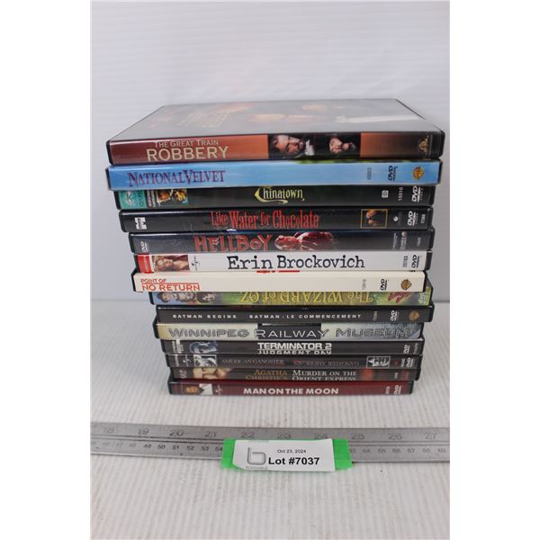 (14) Assorted DVDs, Casino, The Wizard Of Oz, Man On The Moon, Terminator 2, Misc.