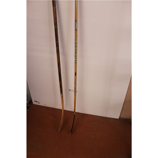 *(2) Wooden Hockey Sticks, Jofa 9080, Easton Carbon Fibre Elite