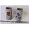 Image 1 : (2) Vintage Stoneware Beer Steins (one has chip on lip)