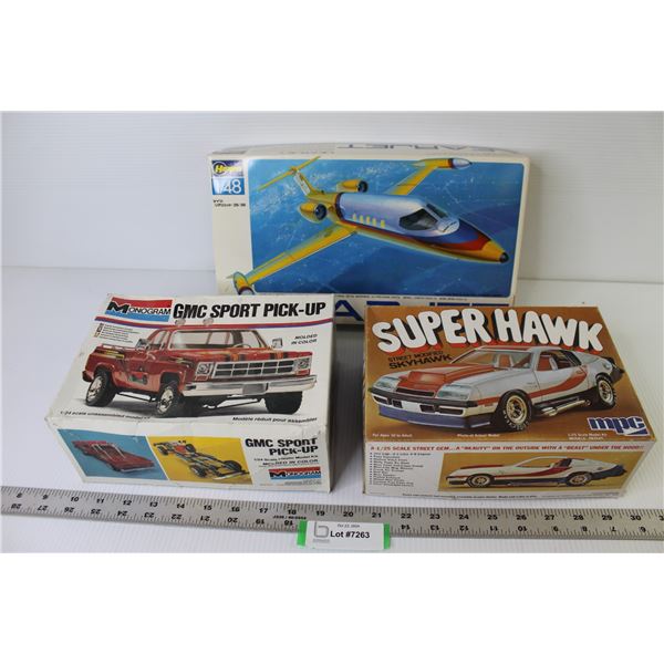 (3) Empty Model Boxes - Car Truck - Plane