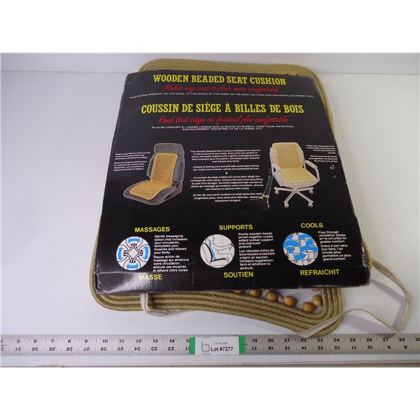 (2) Wooden Beaded Seat Cushions-some damage on one