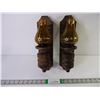 Image 1 : (2) Wooden Candle Holder Wall Sconces