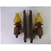 Image 4 : (2) Wooden Candle Holder Wall Sconces