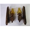Image 5 : (2) Wooden Candle Holder Wall Sconces