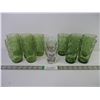 Image 1 : (10) Olive Colored Glasses in 2 different styles and (2) Zeddy Children Juice Glasses