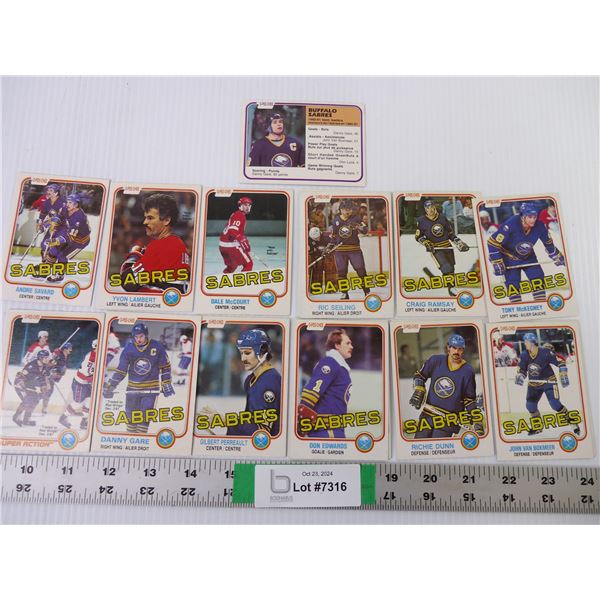 1981-82 OPC (13) Buffalo Sabres Cards-as is-authentic