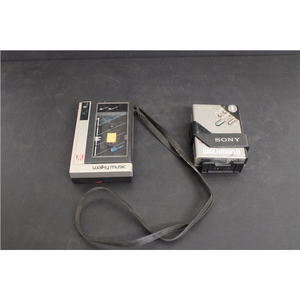 (2) Portable Cassette Players - Sony Walkman II & JIL Walky Music (As Is)