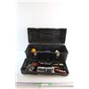 Image 1 : Large Plastic Tool Box with Assorted Tools - Box Cutter, Scissors and Wrenches 21'' x 10''