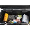 Image 9 : Large Plastic Tool Box with Assorted Tools - Box Cutter, Scissors and Wrenches 21'' x 10''