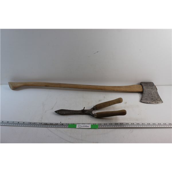 Garden Hedge Shears and an Axe - Made in Sweden