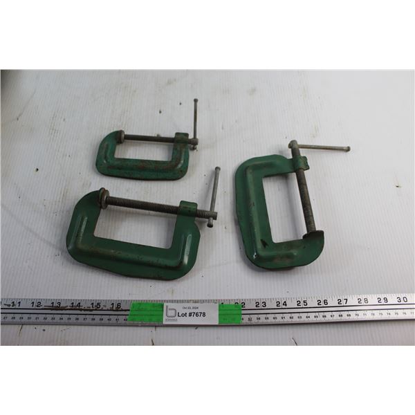 (3) C Clamps - Size 3'' & 4''